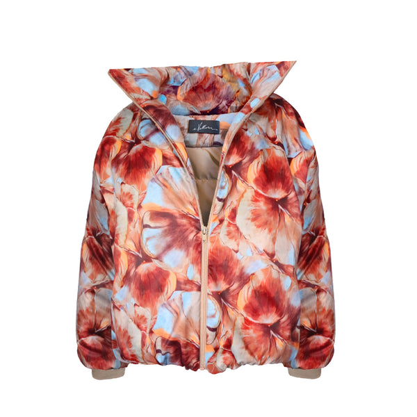 Chaqueta puffer estampada